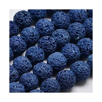 Korálek Lávové korálky modré 8mm (10ks)