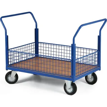 Plošinový vozík s nízkým pletivem, 1000x700 mm, nosnost 200 kg