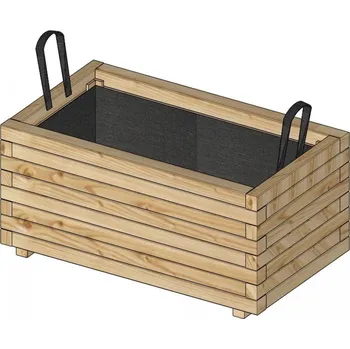 Vyvýšený záhon vyvýšený záhon LANITPLAST MADRID4 (S7237) (Box na květiny,<b> š 40 x d 90 x v 33 cm</b>, přírodní dřevo 40 mm, tlaková impregnace, vnitřní geotextílie.)