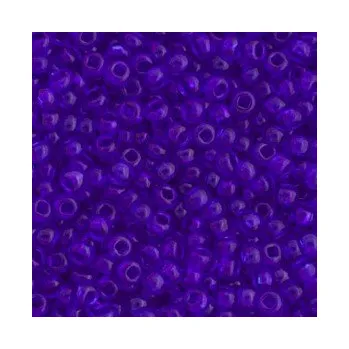 Dětské navlékací korálky Rokajl 9/0 tmavě modrá průhledná