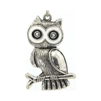 Přívěsek sova bílá 55x36mm