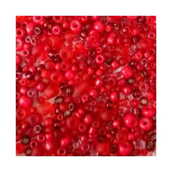 Dětské navlékací korálky Rokajl 11/0 - 6/0 červený mix