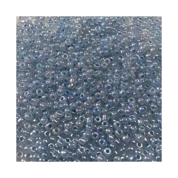 Dětské navlékací korálky Rokajl 10/0 bledě modrá perleťová s tmavším průtahem