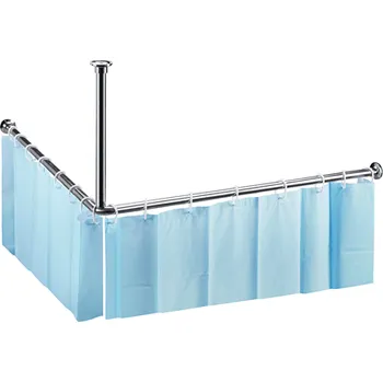 Tyč na sprchový závěs Bemeta - Tyč sprchového závěsu rohová, 900x900 mm - LESK 101120042