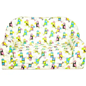 Pohovka Rozkládací dětská mini pohovka Papoušci