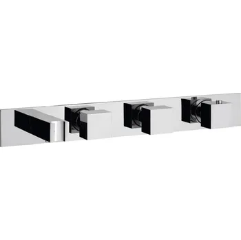 Vodovodní baterie Sapho Podomítková termostatická baterie s držákem ruční sprchy,2 výstupy,hranatá,chrom