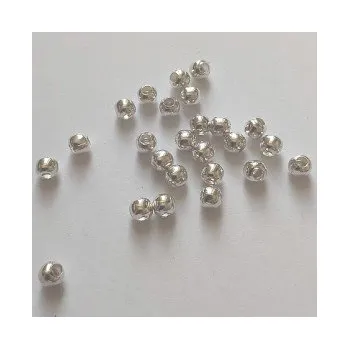 Dětské navlékací korálky Korálky kovové kuličky stříbrná b. 5mm 25ks