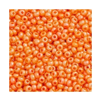 Dětské navlékací korálky Rokajl Preciosa 1. jakost 11/0 světle oranžová lesklá č. 006