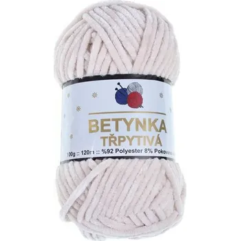 Příze Příze Betynka třpytivá, 442, bílá káva