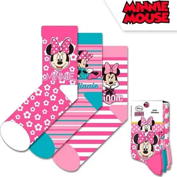 EUROSWAN Ponožky 3v1 Minnie vel. 27-30 75% Bavlna, 23% Polyester, 2% Elastan