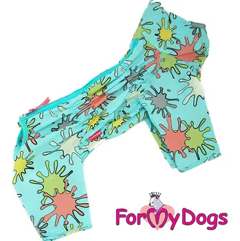Obleček pro psa FOR MY DOGS Overal DUSTER BLOBS, modrý, Velikost: 16/L