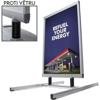 Reklamní Venkovní oboustranný stojan Windtalker Excel Eco s kovovou podstavou Formát B1 (700 x 1000 mm) (WTEE70x100)