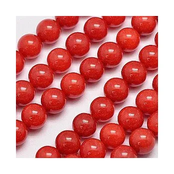 Korálek Jadeit červený 8mm (6ks)