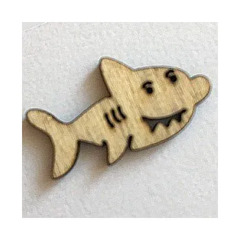 Dětské navlékací korálky Dřevěný výřez žralok menší 13x25mm