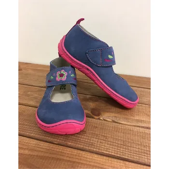 Dívčí baleríny Kožené barefoot balerínky - modro růžová, Fare bare Velikost: 27