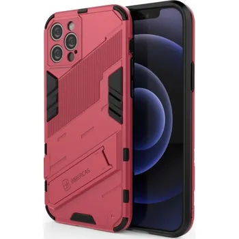 Pouzdro na mobilní telefon Odolný ochranný kryt se stojánkem pro iPhone 12 Pro - růžový
