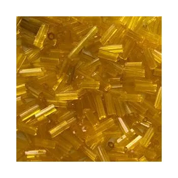 Dětské navlékací korálky Rokajl žluté rovné průhledné tyčinky (4 mm)