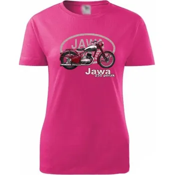 Dámské tričko STRIKER Dámské tričko Jawa 250 pérák Barva: Růžová, Velikost: XL