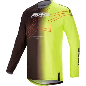 cyklistický dres ALPINESTARS dres TECHSTAR Phantom black/yellow fluo - XL