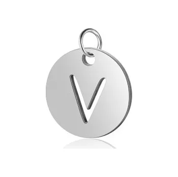 Přívěsek Přívěsek písmeno V 12x12mm chirurgická ocel