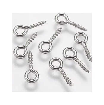 Materiál na výrobu šperku Šroubovací očko chirurgická ocel 10 ks