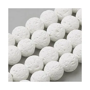 Korálek Lávové korálky bílé 8mm (10ks)
