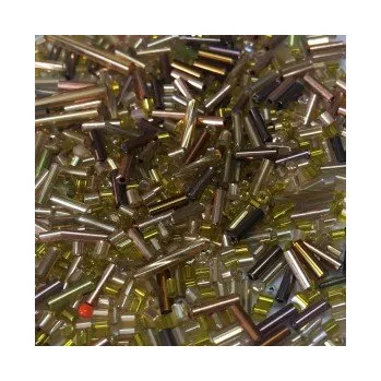 Dětské navlékací korálky Rokajl zato-hnědý mix tyčinek (2-20mm)