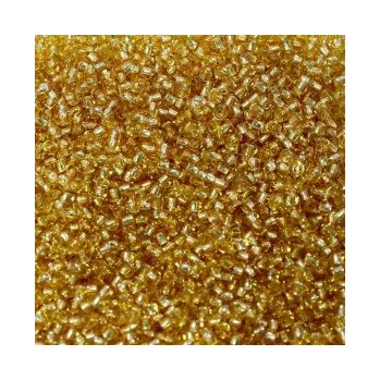 Dětské navlékací korálky Rokajl Preciosa 1. jakost 10/0 zlatá č. 074