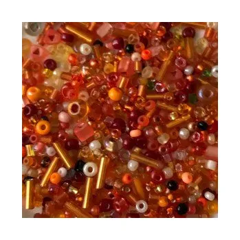 Dětské navlékací korálky Rokajl 12/0 - 5/0 oranžový mix