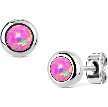 Náušnice NUBIS® Ocelové náušnice s opály 4 mm - NBP77-OP22