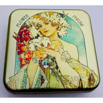 Dóza na potraviny FLOWER A.Mucha plechová dóza 7414/40