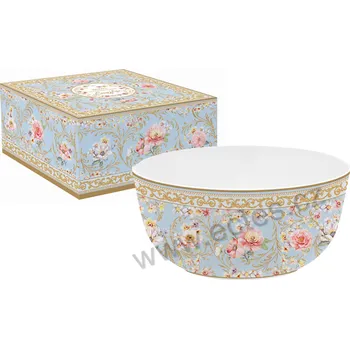 Easy Life MAJESTIC FLOWERS modrá porcelánová miska na müsli s růžemi a květy 500ml