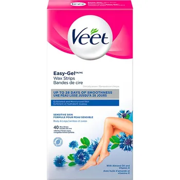 Přípravek na depilaci a epilaci Veet Wax Strips Sensitive Skin voskové depilační pásky 40 ks