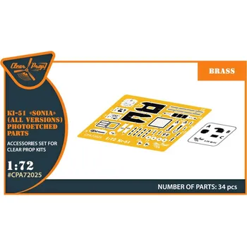 Plastikový model Clear Prop models 1/72 Ki-51 SONIA - PE set (all versions)