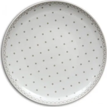 Talíř Thun 1794 Tom, talíř mělký, 26 cm, šedé puntíky, Thun