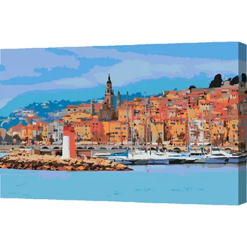 Malování podle čísel - Menton Velikost: 40x60cm, Rámování: Pouze srolované plátno
