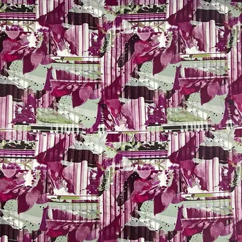 Úplet 15930, zeleno-fialový vzor š.150