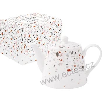 Konvice na čaj Easy Life TERRAZZO porcelánová čajová konvice imitace kamínků 900ml