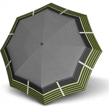 Deštník Zelenočerný pruhovaný mechanický skládací dámský deštník Braelyn