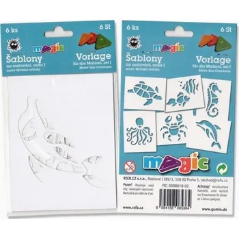 Rico Magic papírové šablony na malování 6 ks 11 x 14 cm, Mořská zvířata