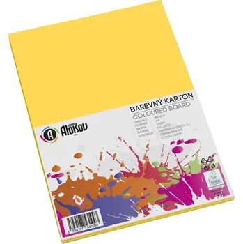 Umělecký papír Aloisov - karton barevný A4, 180 g, 50 listů, žlutý
