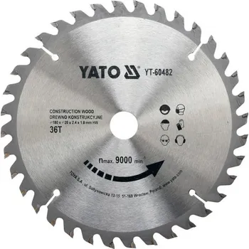 Pilový kotouč YATO Kotouč na stavební dřevo 180 x 20 mm 36z, YT-60482