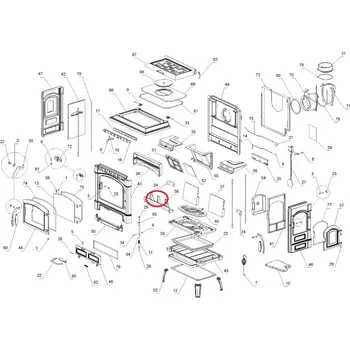 Krbová kamna La Nordica - zábrana do topeniště pro kamna ISETTA - ISOTTA