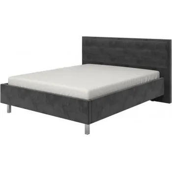 Postel Manželská postel 160x200cm Corey - tm. šedá/chromované nohy