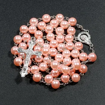 Růženec Velmi hezký růženec/křížek - růžový