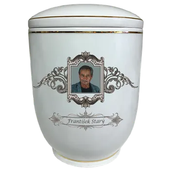 Smuteční dekorace Pohřební urna Diamant | fotografie | ornament 26.5 cm porcelán