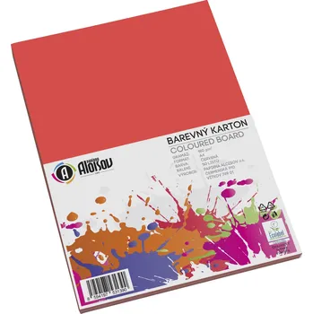 Výtvarný papír Aloisov - karton barevný A4, 180 g, 50 listů, červený