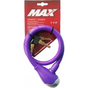 Zámek na kolo Zámek MAX lankový 12 x 650mm + 3 klíče fialový