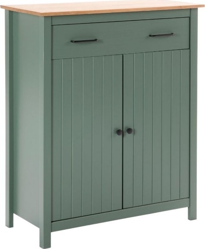 Olivově zelená borovicová komoda Marckeric Miranda 90 x 40 cm