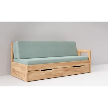 Postel BMB Tandem Harmony rozkládací postel s pravou područkou - buk Moření: šedá, Provedení: Jádrový buk cink, Typ: oblé rohy, Rozměr: 90/180 x 200 cm